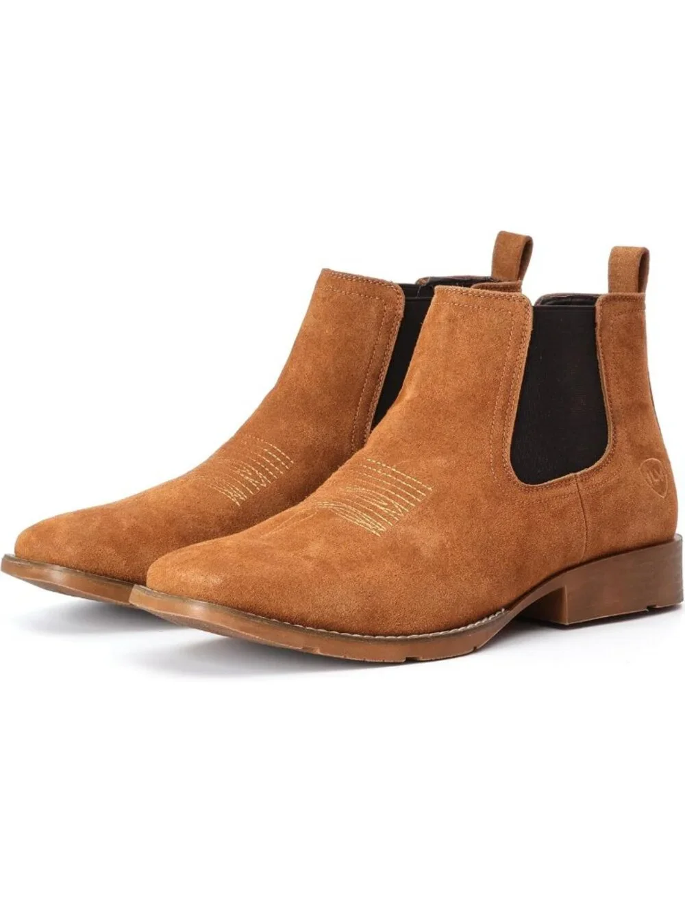 Stylish Suede Chelsea Cowboy Ankle Boots for Men - Casual Western Dress Footwear